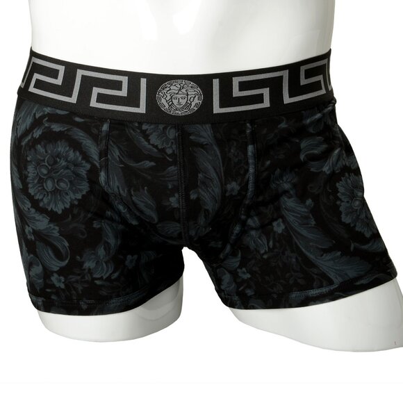 Versace Men's Low Rise Trunk Gray Barocco Print Underwear Versace 5 US M IT 50 - Picture 1 of 7